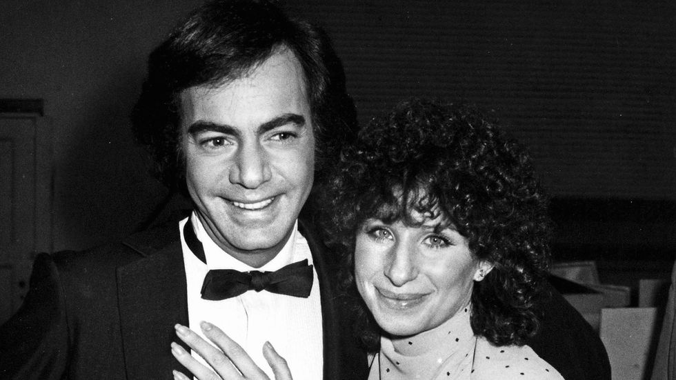 Neil Diamond and Barbara Streisand at the GRAMMY Awards in 1980.