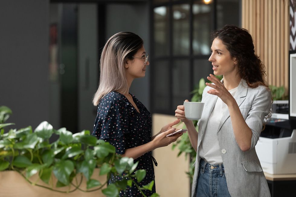 A woman lets her professional reference know how her job search is going