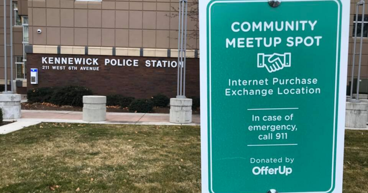 A police department offers its parking lot as a safe meeting spot for online sale exchanges