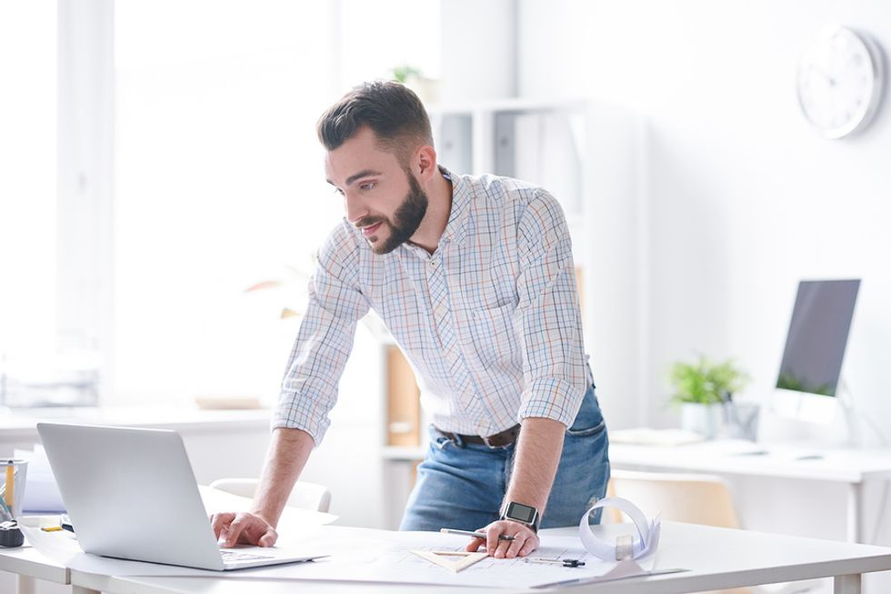 Professional man has a routine of daily habits for career success