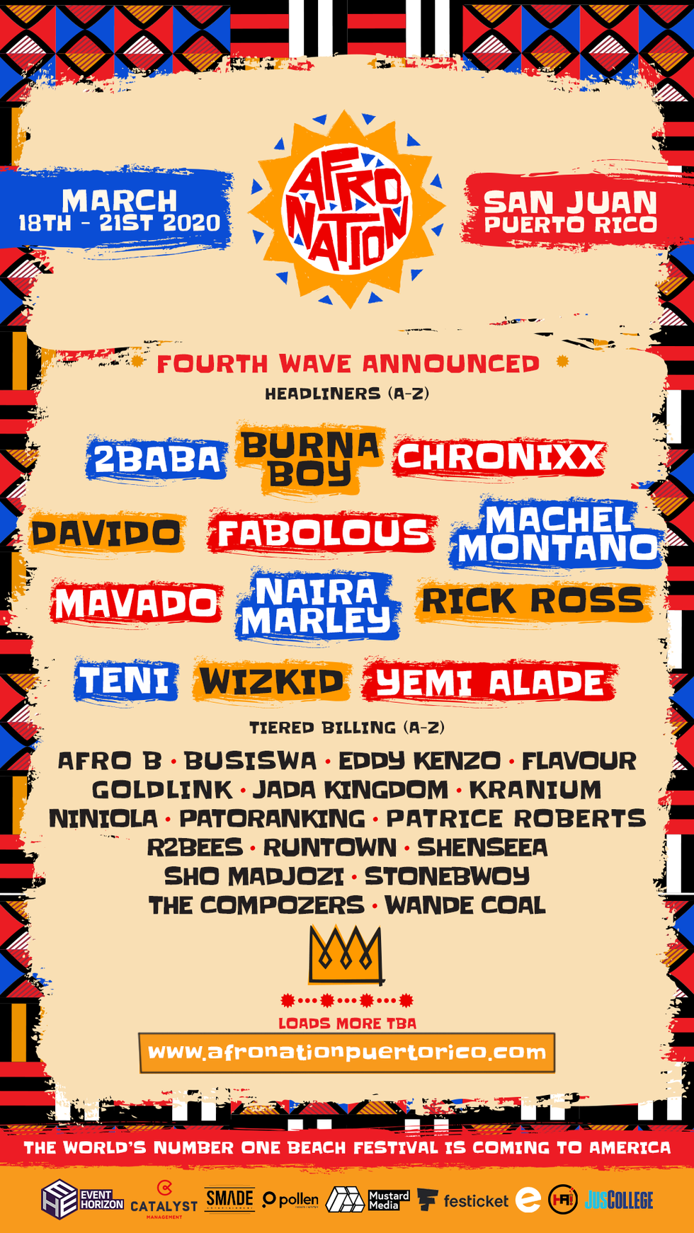 Afro Nation Puerto Rico Line-Up: Burna Boy, Davido, 2Baba, Afro B