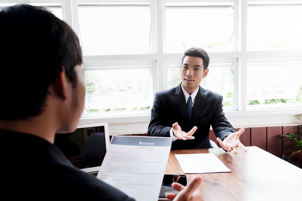 Job candidate interviews for an engineering position
