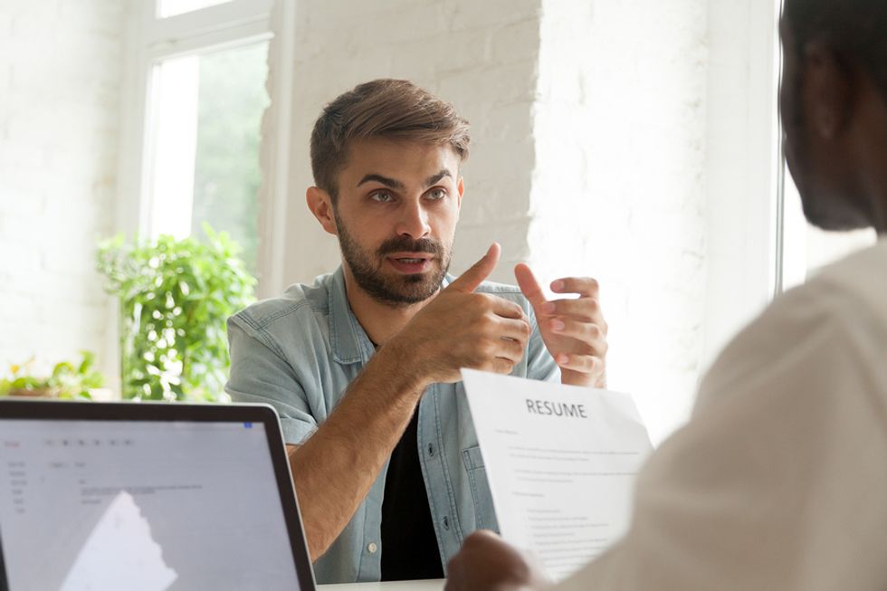 Engineer answers a job interview question