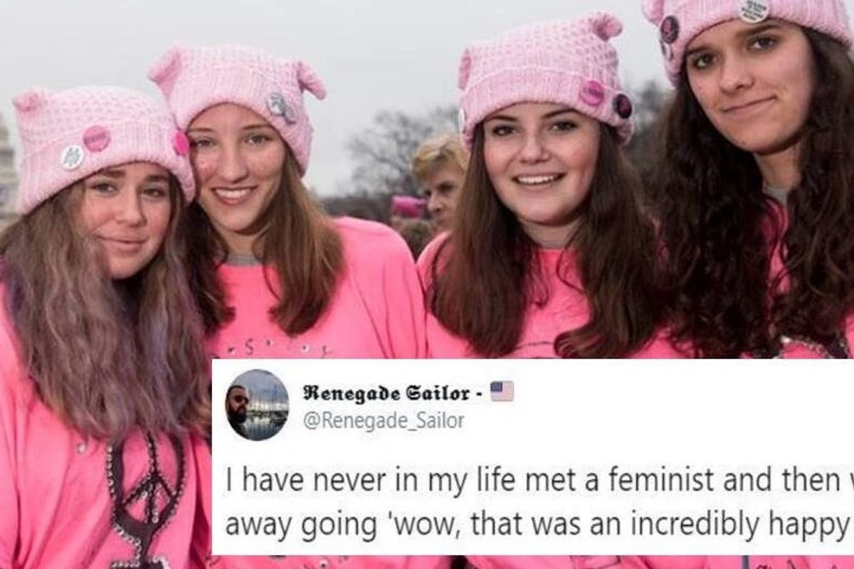 A Twitter misogynist called feminists 'unhappy' and got burnt to a crisp in his responses