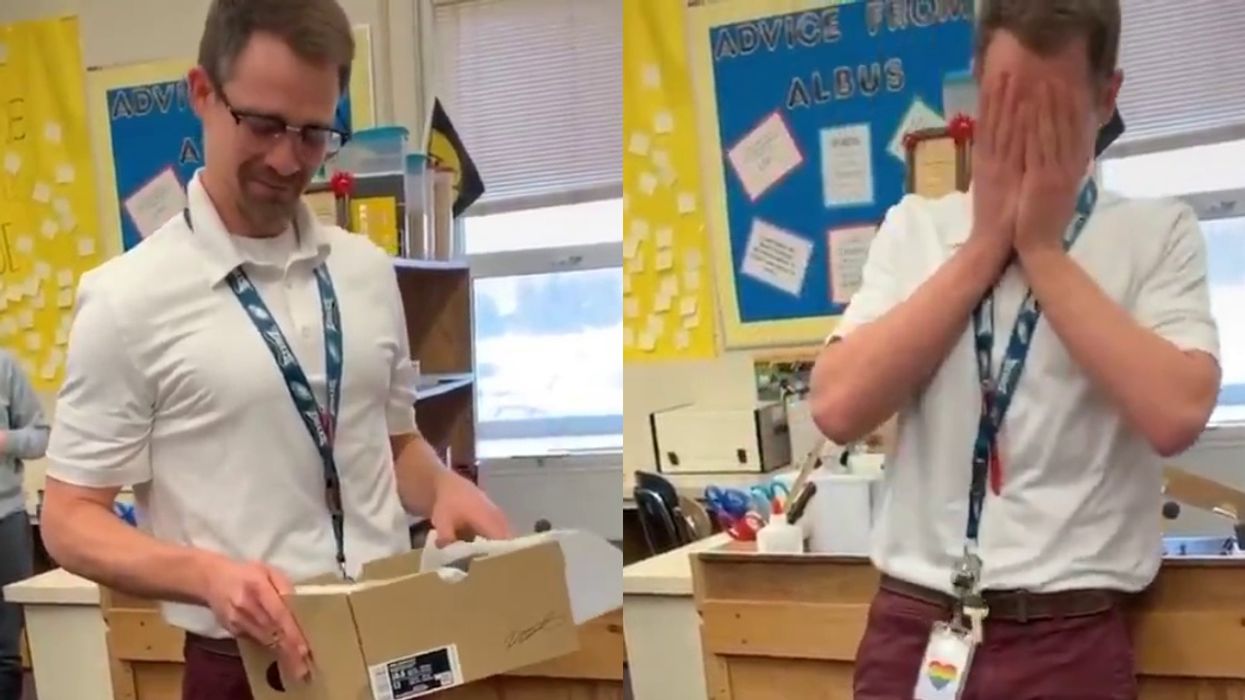 Nebraska Teacher Tears Up After His Students Buy Him New Sneakers To Replace His Favorite Pair That Was Stolen