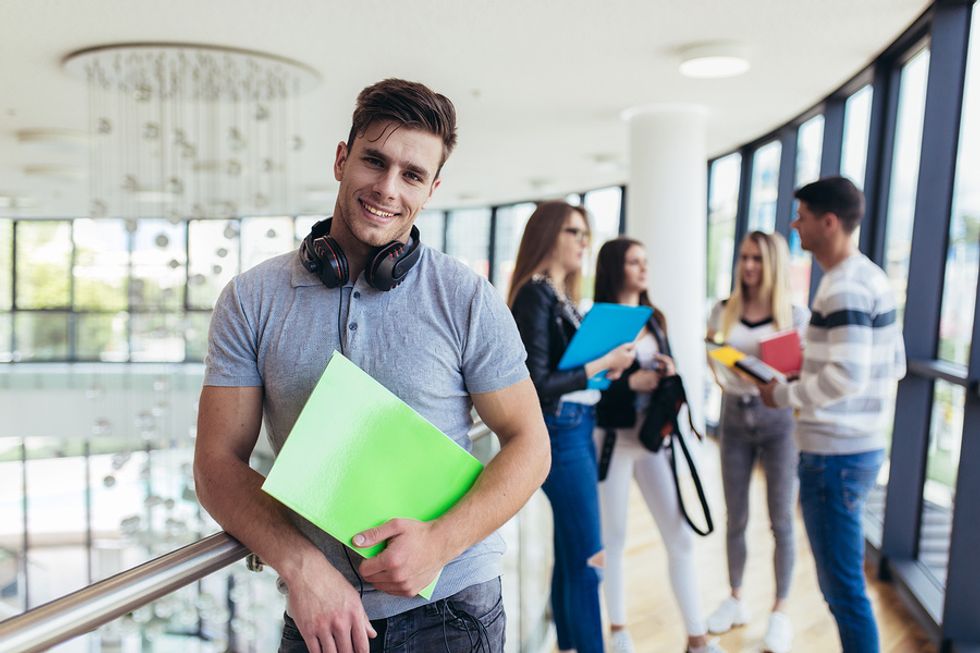 College student happy with his school of choice