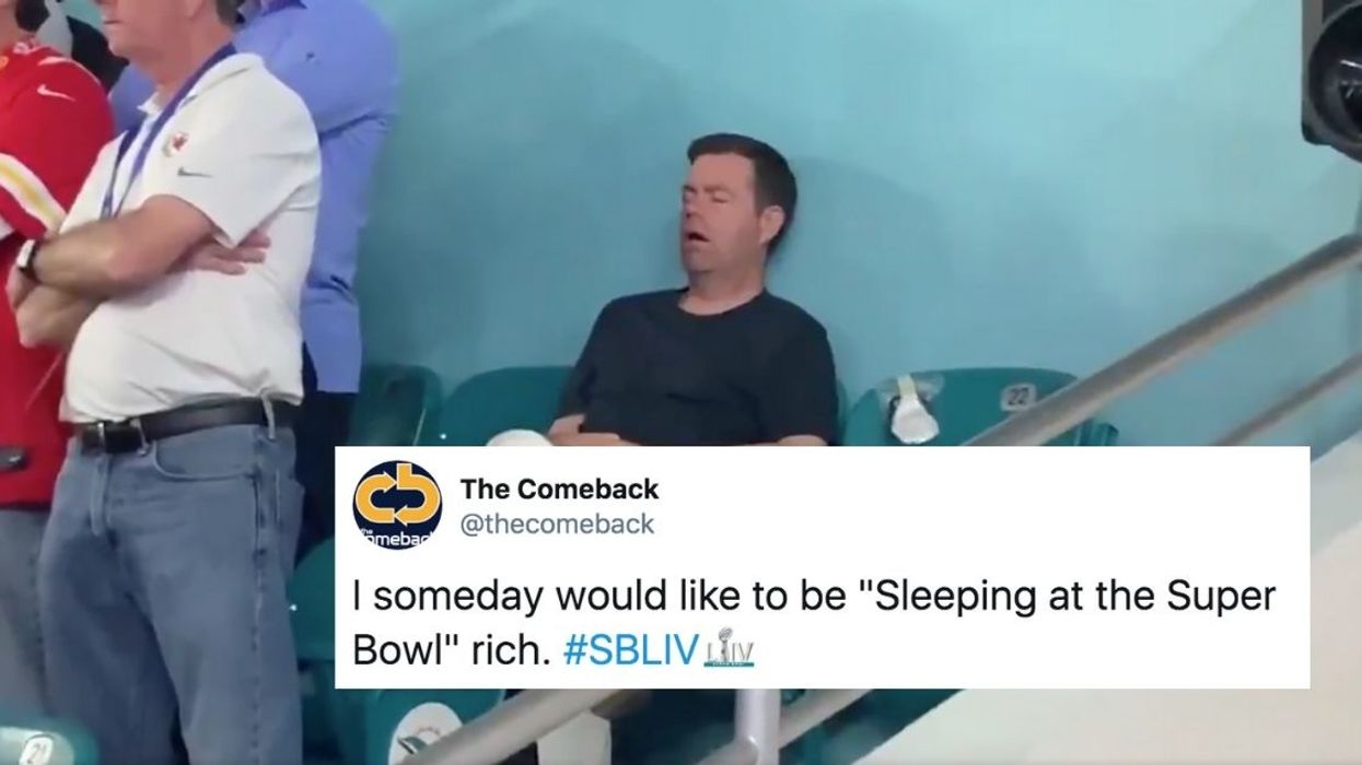 Guy Caught On Video Sleeping At The Super Bowl Goes Viral For Taking 'World's Most Expensive Nap'