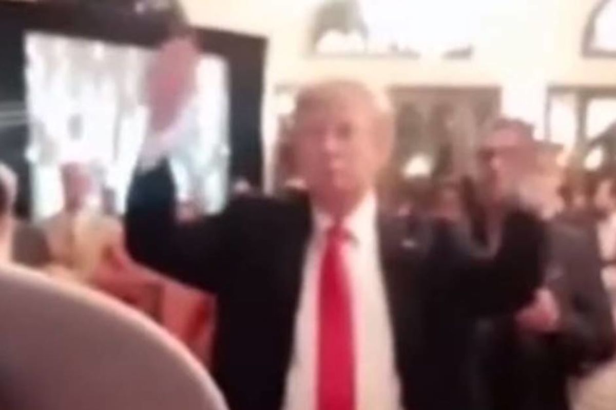 Did Trump disrespect National Anthem during a bizarre leaked video from Super Bowl party?