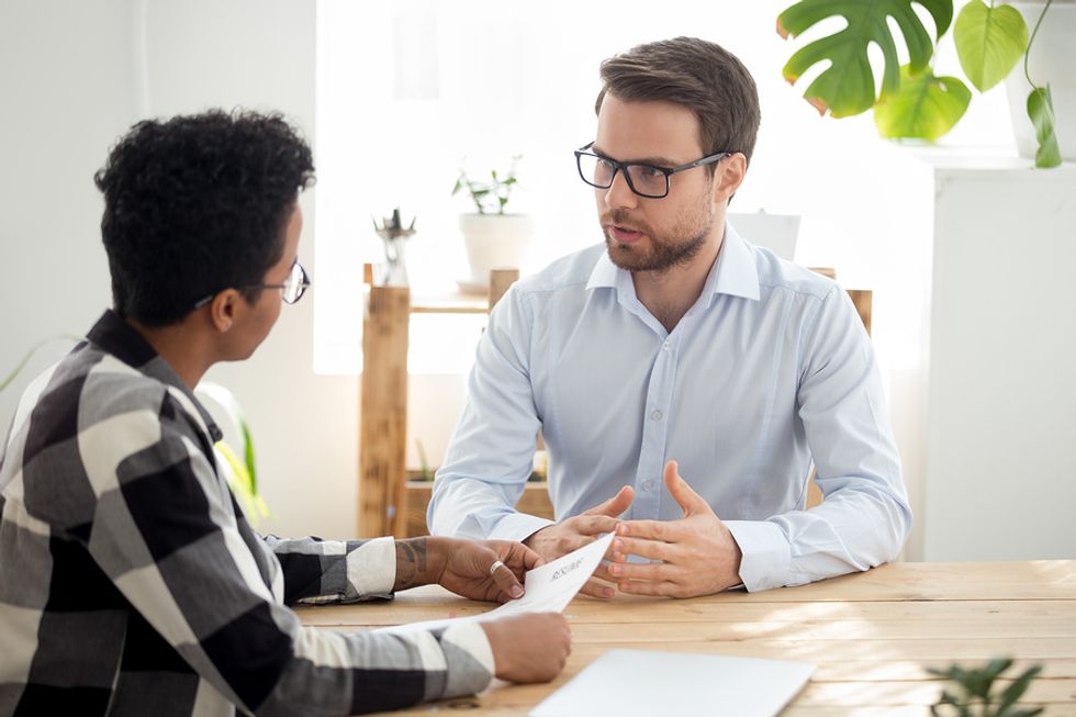 Job candidate tells the hiring manager about a time he went above and beyond at work