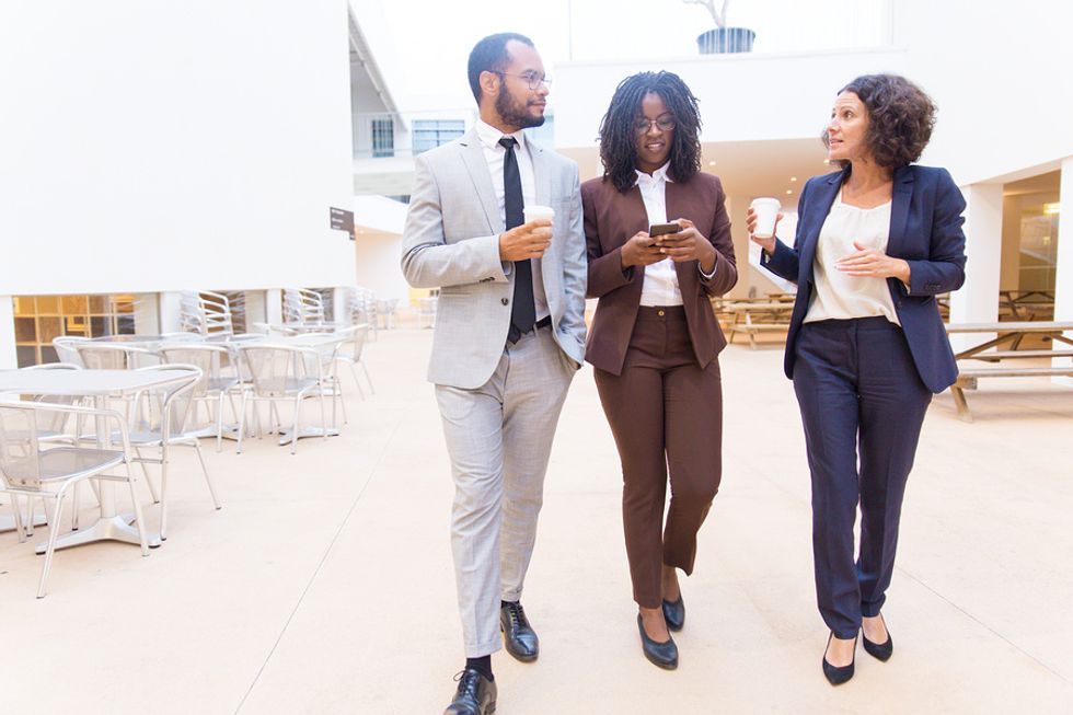Group of professionals networking