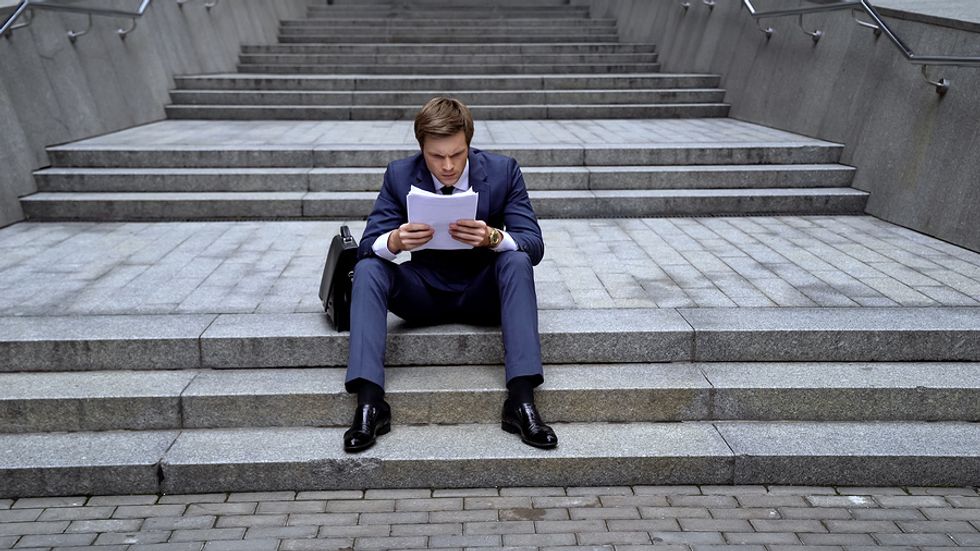 A lawyer researching information for his case