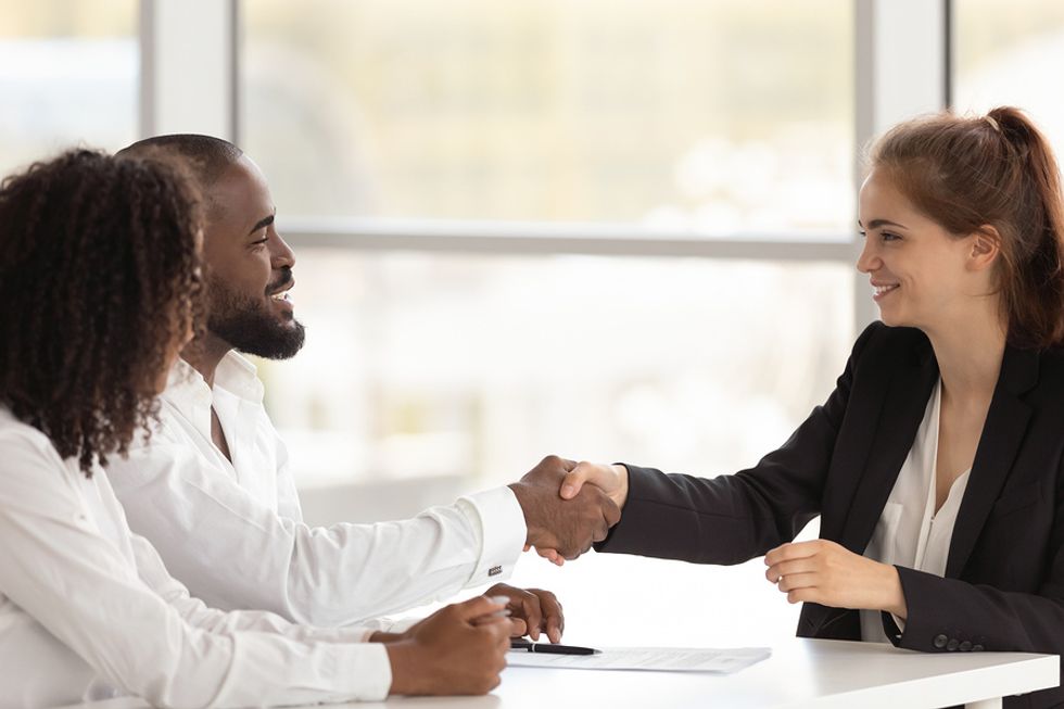Professional woman has a successful job interview