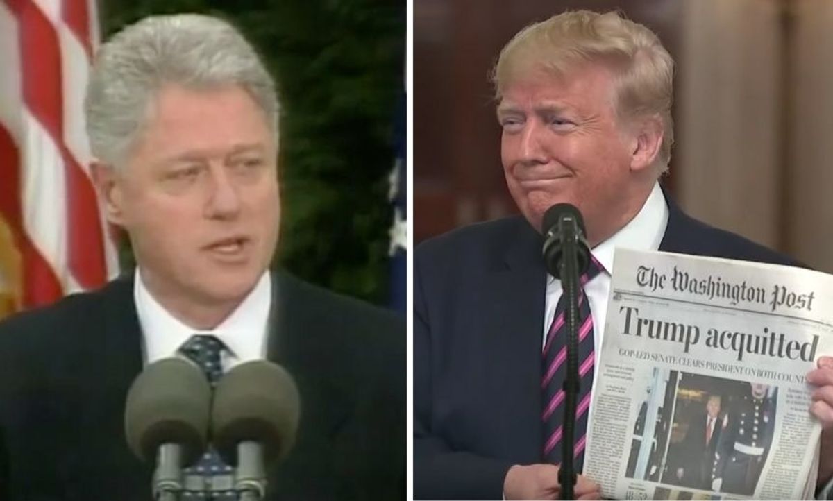Brutal Video Compares Bill Clinton's and Donald Trump's Acquittal Speeches and They Couldn't Be More Different