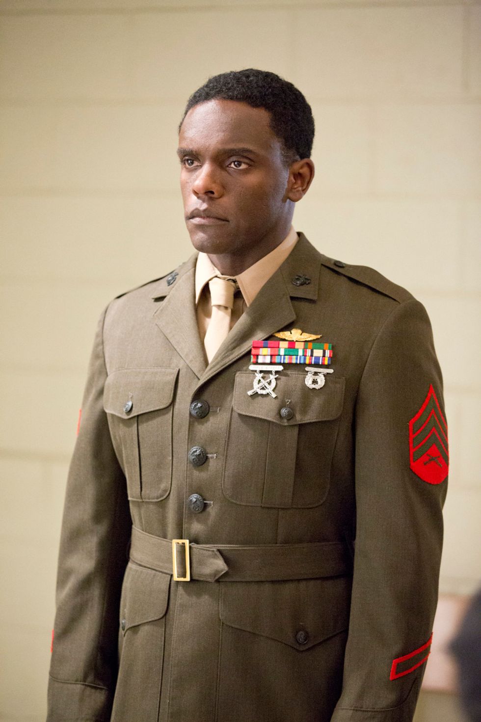 Chris Chalk in military uniform.