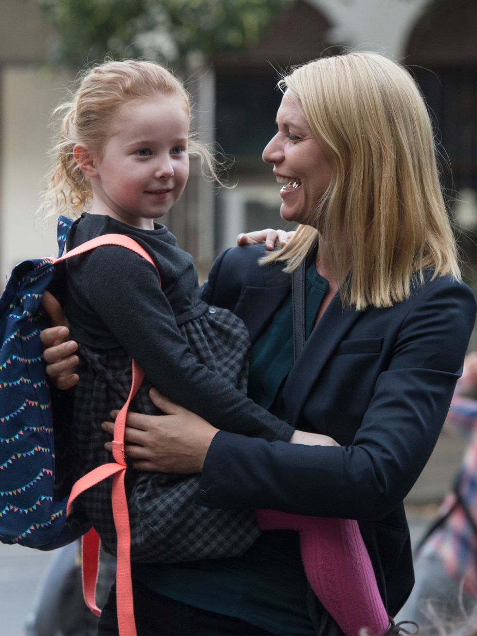 Claire Danes and child actor from TV show Homeland.
