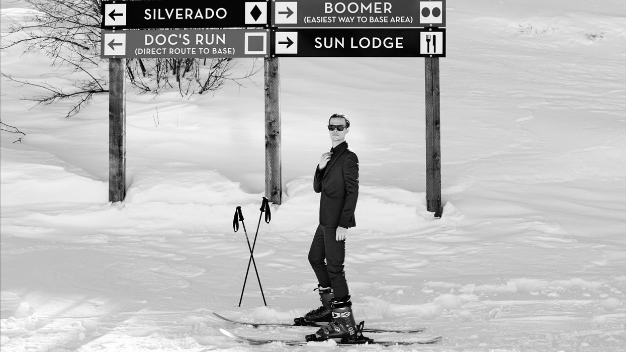 Matthew Gray Gubler on the ski slope.