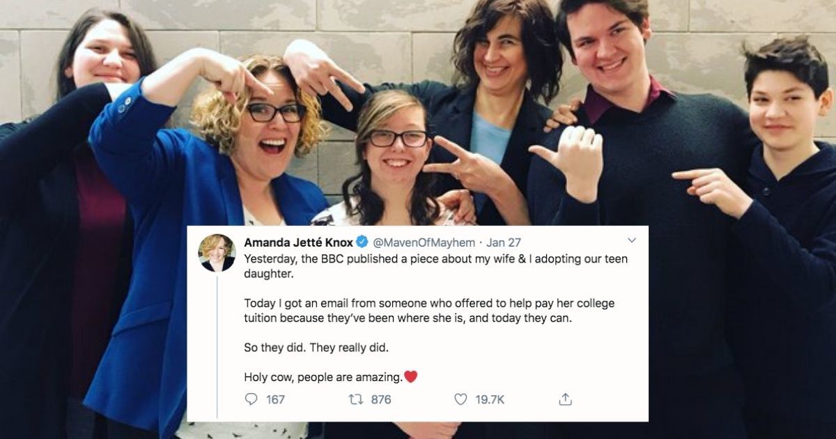 She was adopted at 17. Then, a stranger who'd 'been where she is' offered to help pay for college.