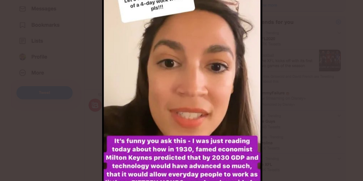 Video: Alexandria Ocasio-Cortez quotes fake economist 'Milton Keynes