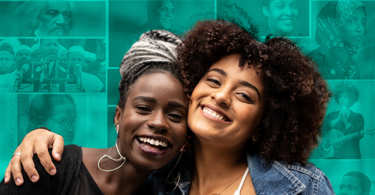 Two women celebrating black history month