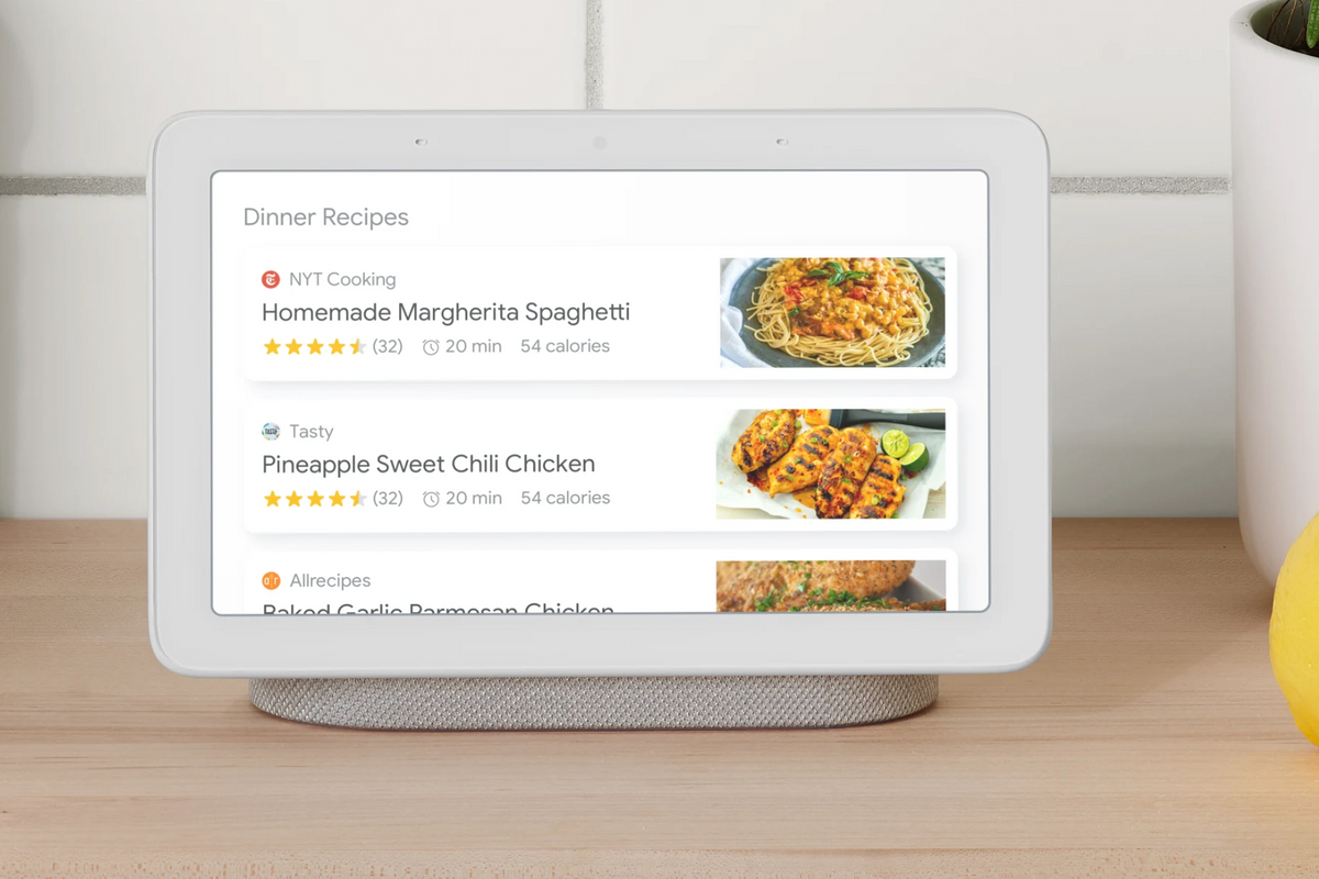 Google Nest Hub dinner recipes