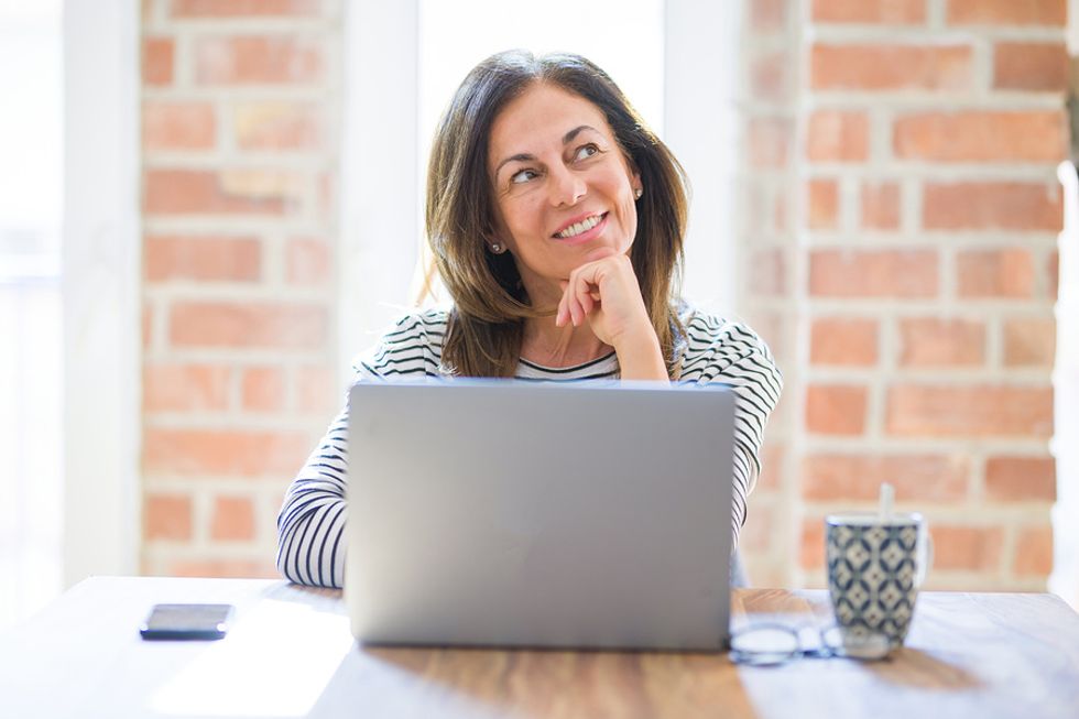 Woman thinking about her purpose at her job