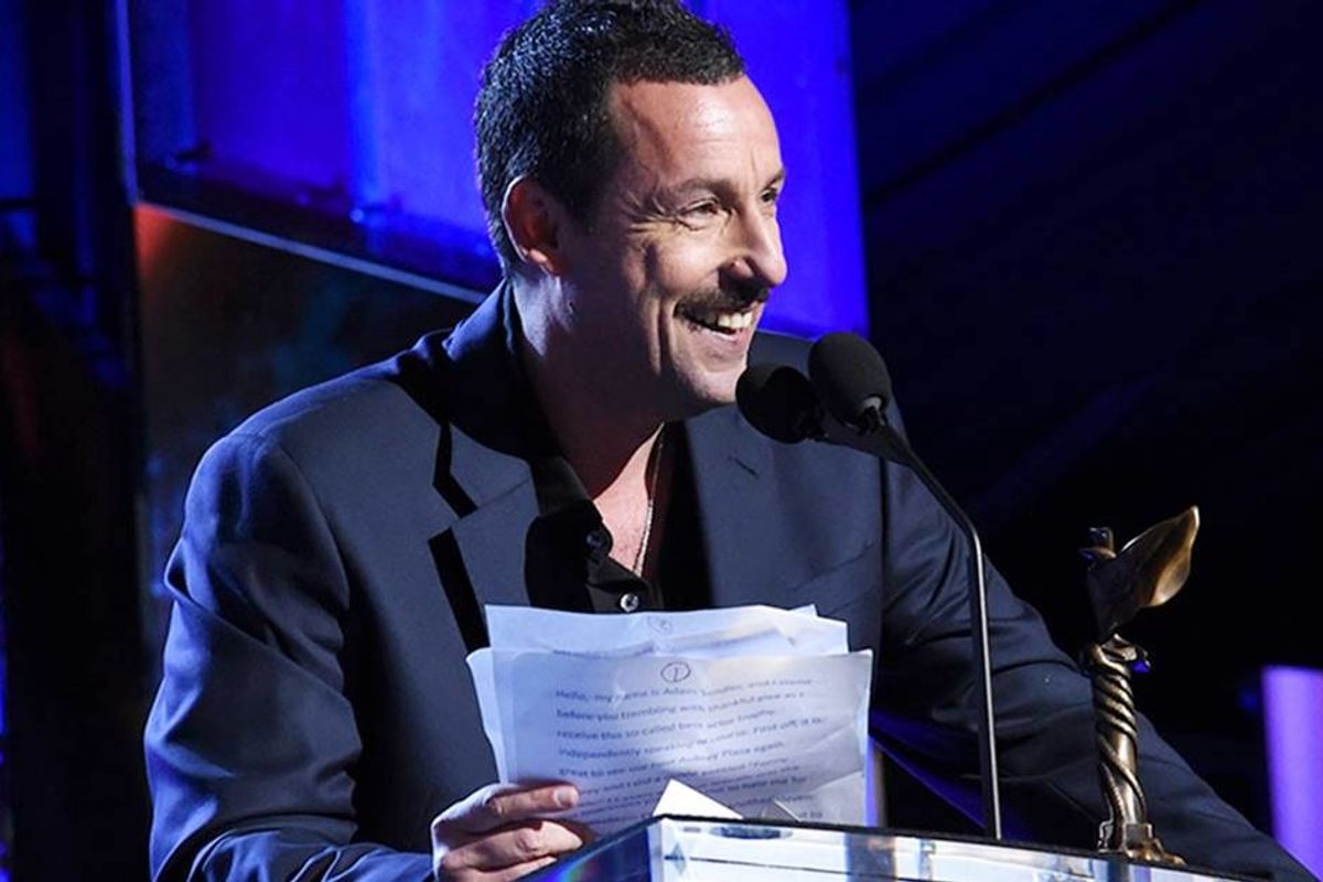 Adam Sandler threw some glorious shade at the Oscars in a side-splitting acceptance speech