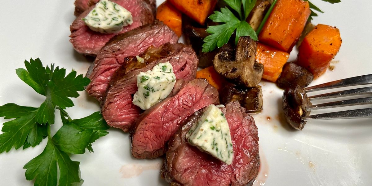 Sheet Pan Dinner Hanger Steak with Mushrooms and Carrots My Recipe Magic