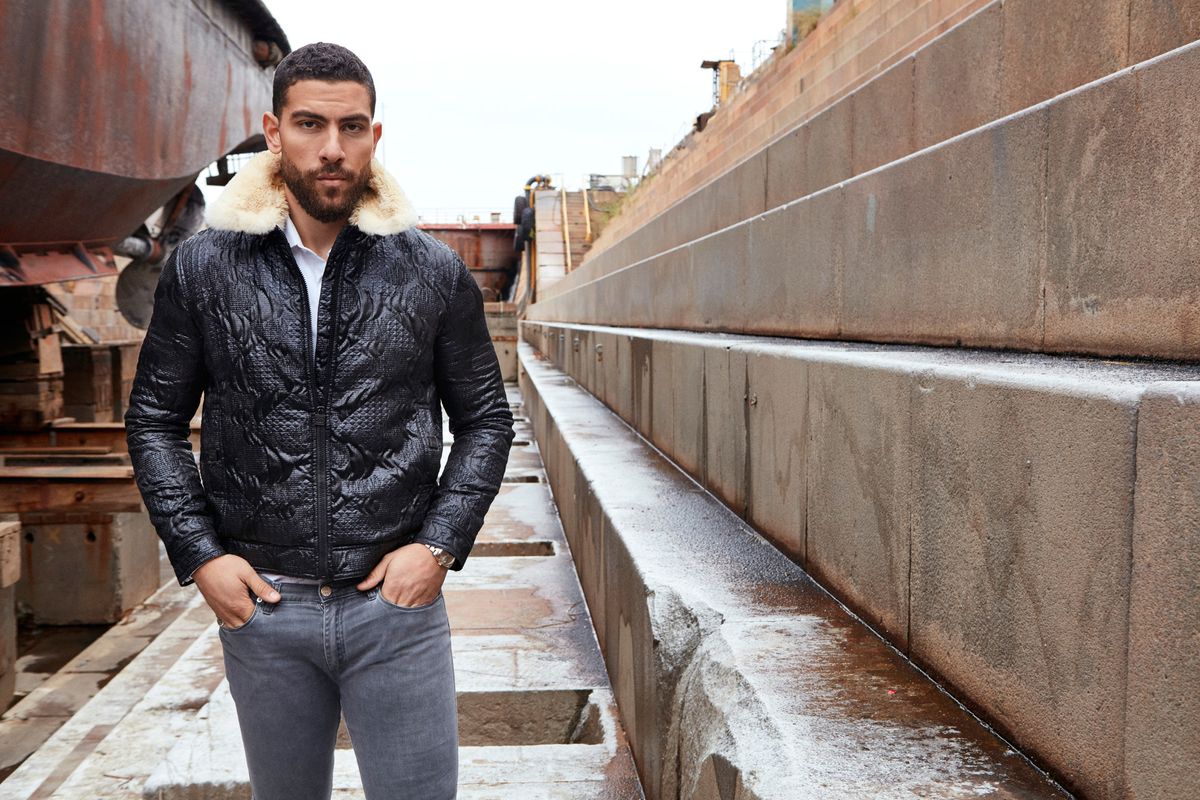 Zeeko Zaki walking in the Brooklyn Navy Yard.