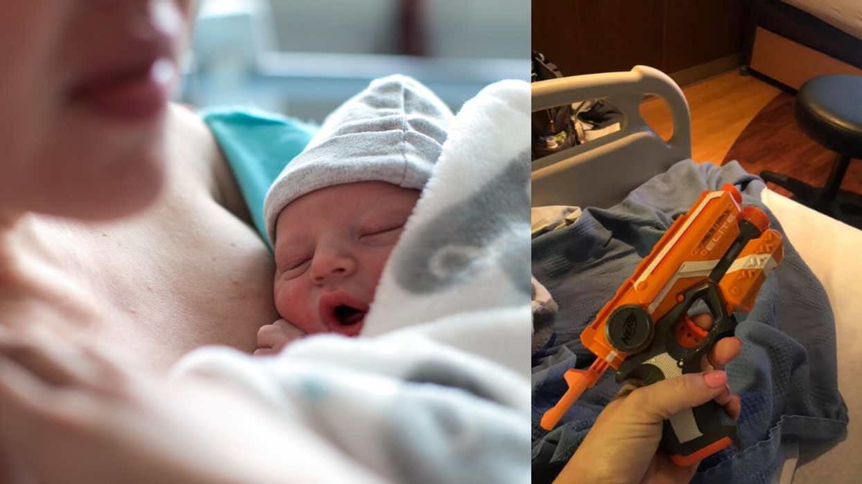 Pregnant Woman Goes Viral For Her 'Mom Hack' Of Bringing A Nerf Gun Into The Delivery Room