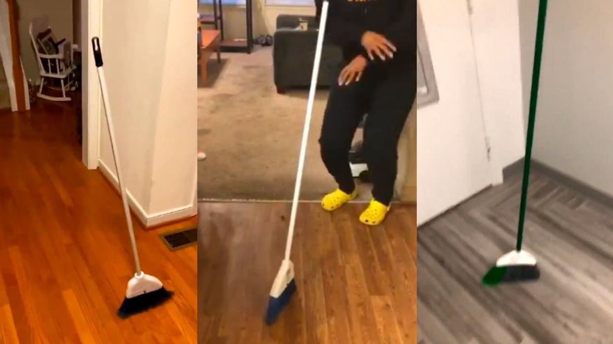 broom standing on end, standing broom myth pictures