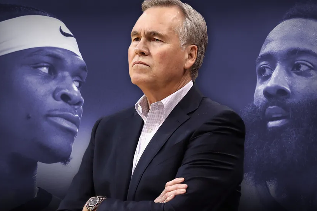 Rockets Tilman Fertitta, Mike D'Antoni, Daryl Morey