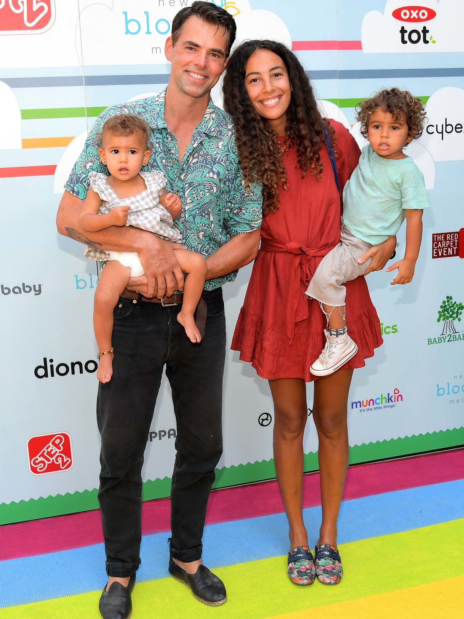 Jason Thompson, wife Paloma Jonas, daughter Rome Coco and son Bowie Banjo attend a charity event.
