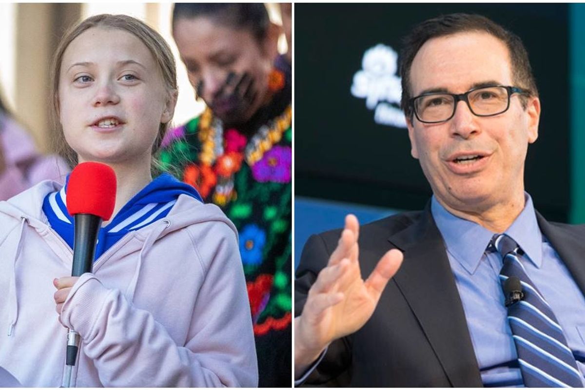 Greta Thunberg responds to Steven Mnuchin mocking her at the World Economic Forum