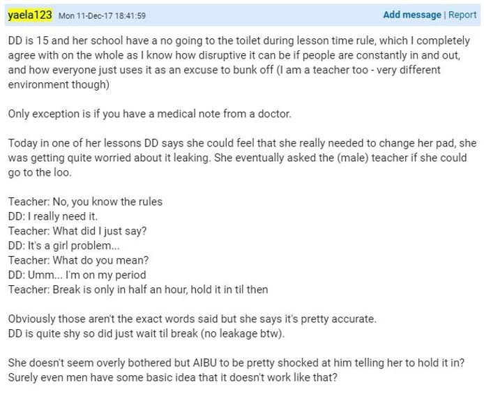 Mother Is Shocked Her Daughter S Male Teacher Told Her To Hold In Her Period Upworthy Mother Is Shocked Her Daughter S Male Teacher Told Her To Hold In Her Period Upworthy