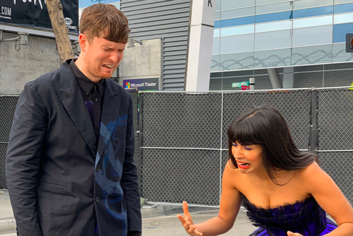 Jameela Jamil and James Blake