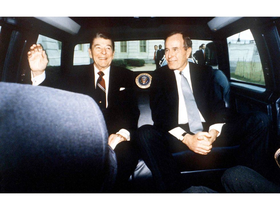 George Bush Ronald Reagan president limo