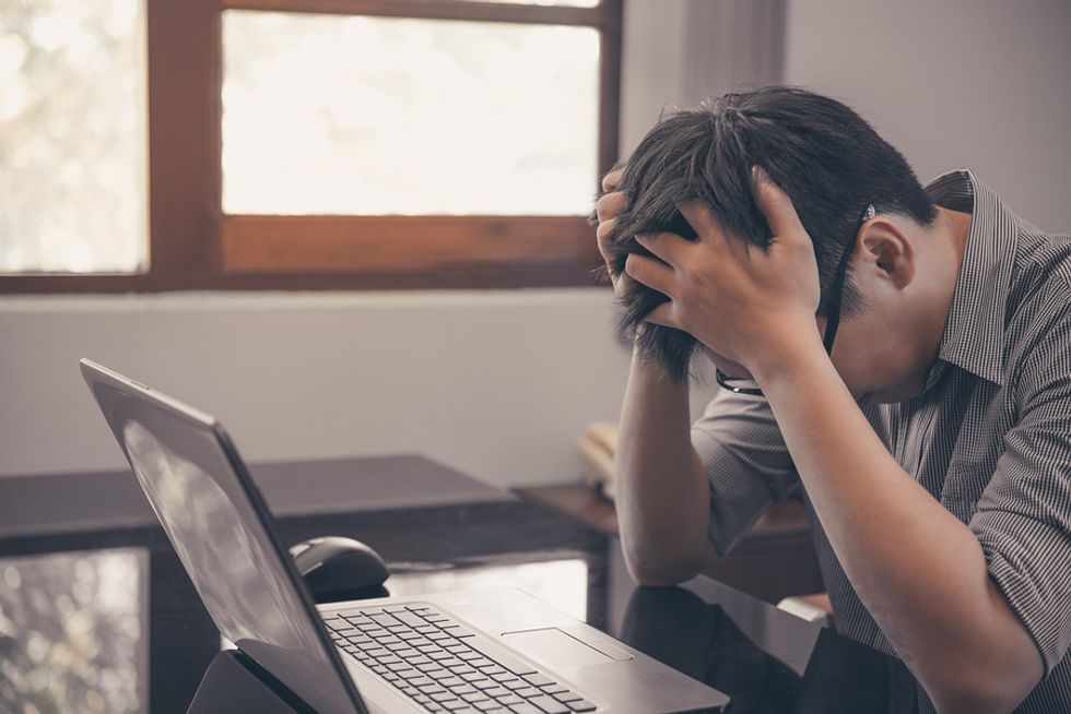 Man is a victim of cyberbullying at work