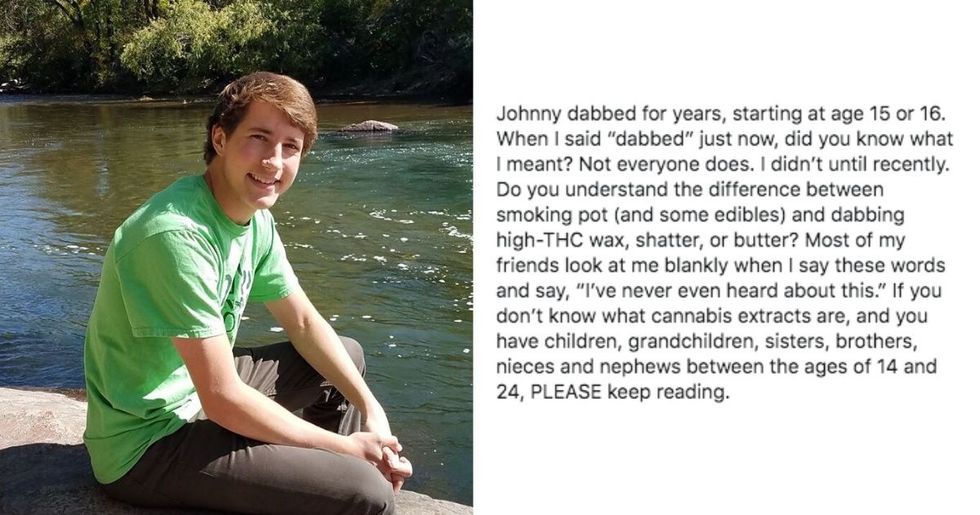 A mom whose 19-yr-old died by suicide has a vital message for parents about marijuana today