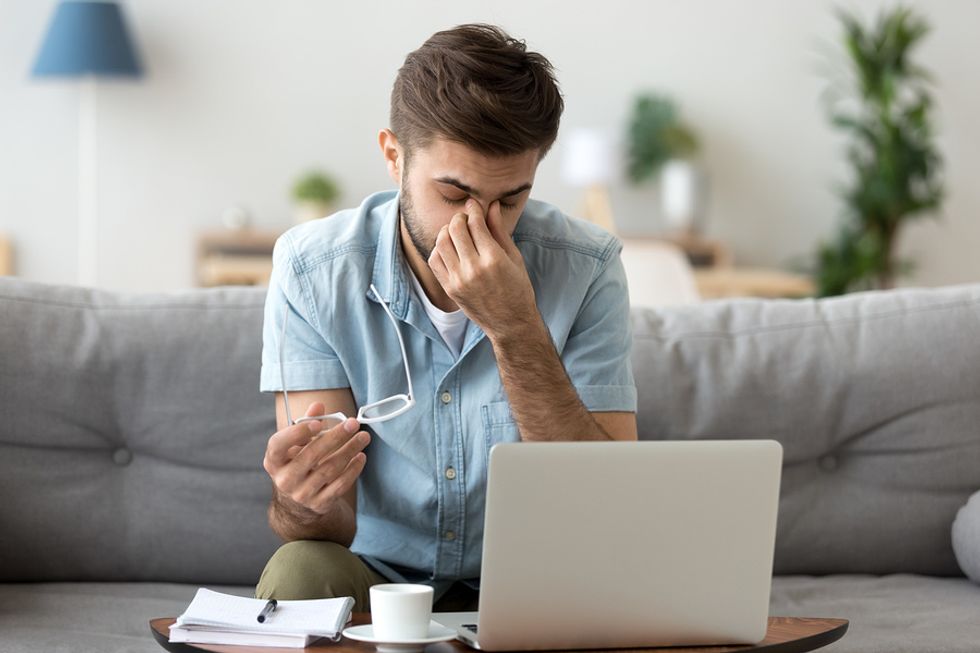 Man tired due to a long job search
