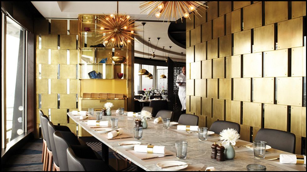 Fine dining in the upscale dining club of the Hotel.
