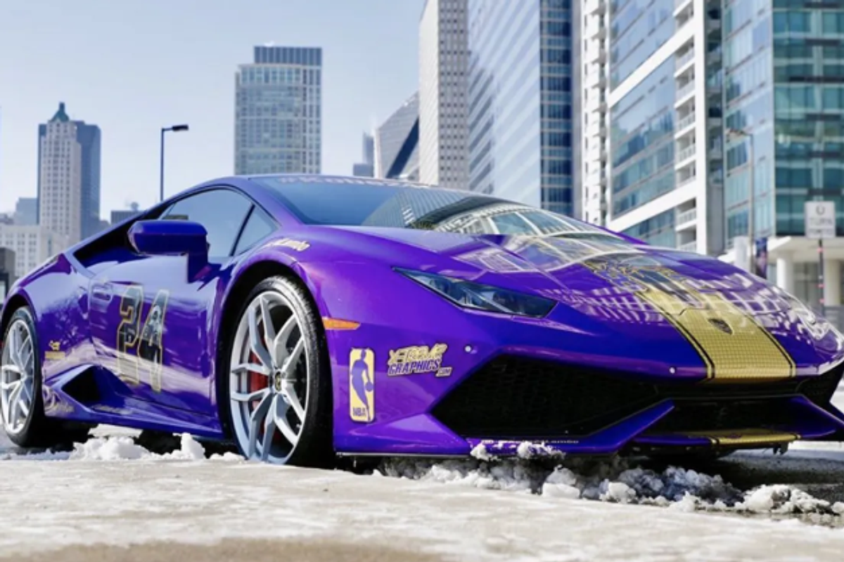 Wrapped Kobe Bryant tribute Lamborghini seen in Chicago