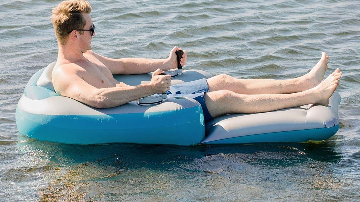 You can get a motorized pool float, and it's actually kind of genius
