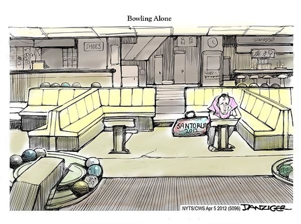 Rick Santorum Bowls Alone