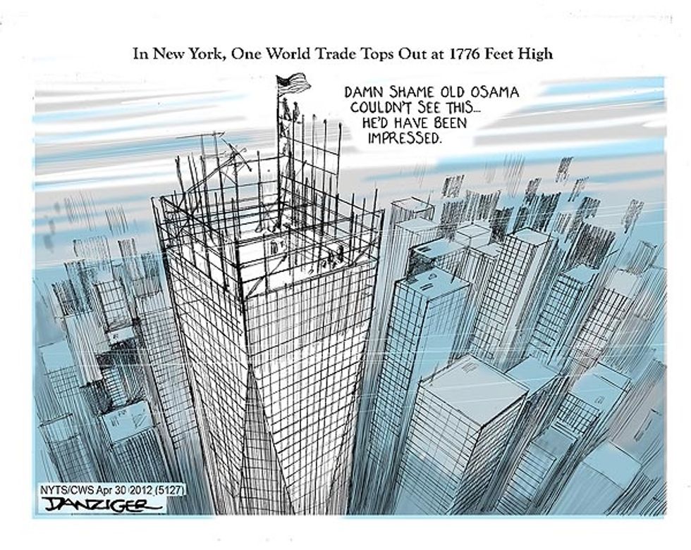 In New York, One World Trade Tops Out At 1776 Feet High