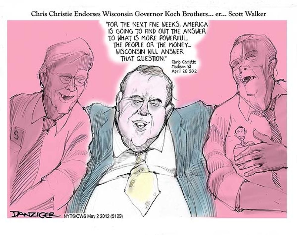 Chris Christie Endorses Wisconsin Governor Koch Brothers…er, Scott Walker