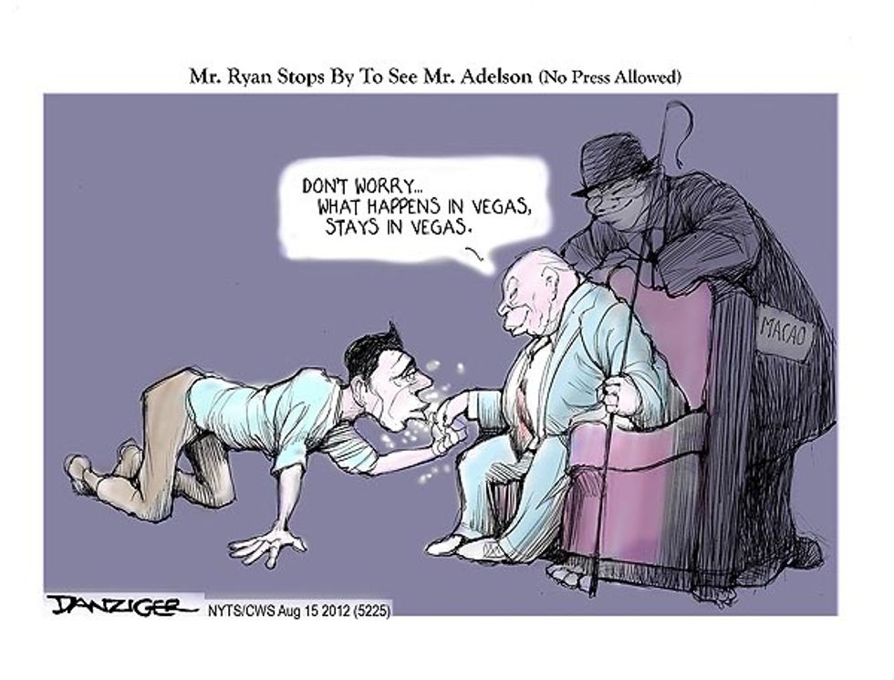 Mr. Ryan Stops By To See Mr. Adelson (No Press Allowed)