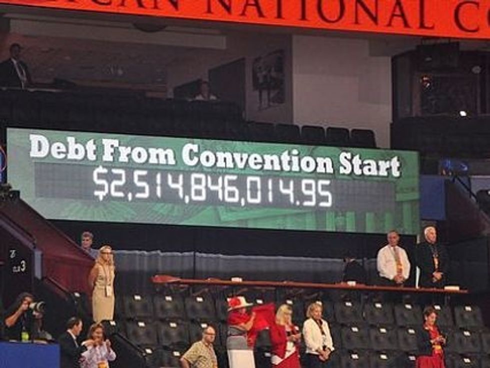 The Big Lie: The GOP Reveals Debt Clock They Misplaced In 2001