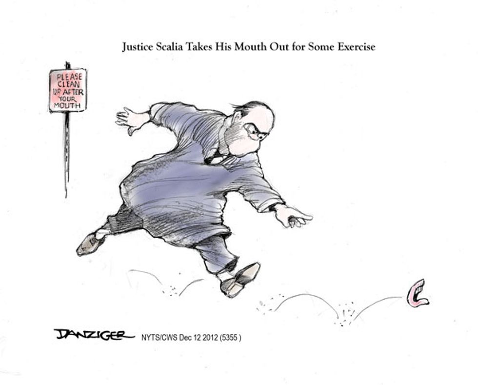 Justice Scalia Takes His Mouth Out For Some Exercise