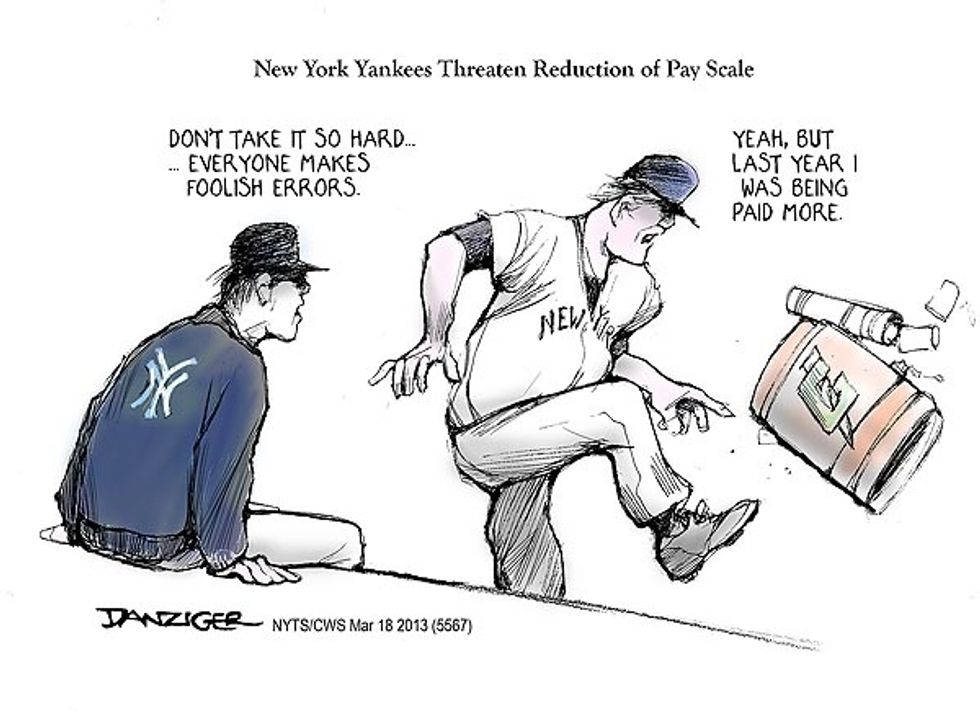 New York Yankees Threaten Reduction Of Pay Scale