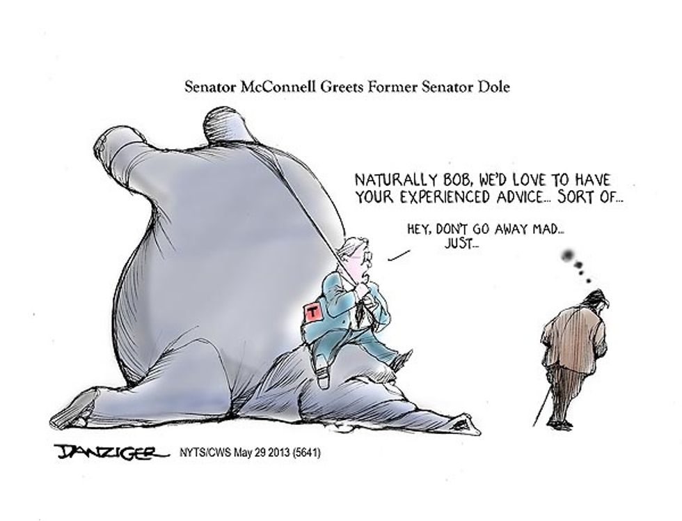 Senator McConnell Greets Former Senator Dole